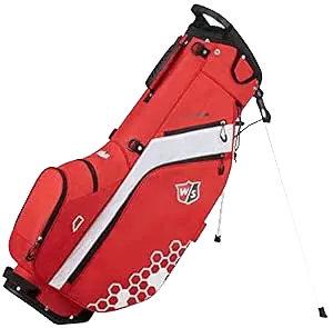 Wilson Staff Golf Bag, Feather Golf Stand Bag, Carry bag, Red/White, Integrated stand